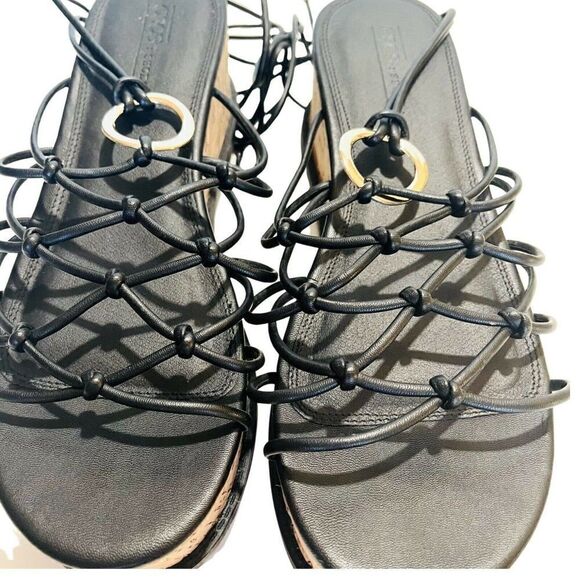 ASOS Cork Wedge Gladiator Sandal Women's Size 9 Black New Without Box - Picture 5 of 9